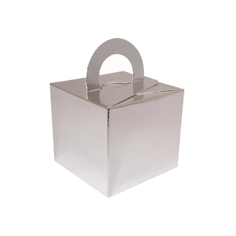 Ballongvikt Presentbox av Papp Silver - 10-pack