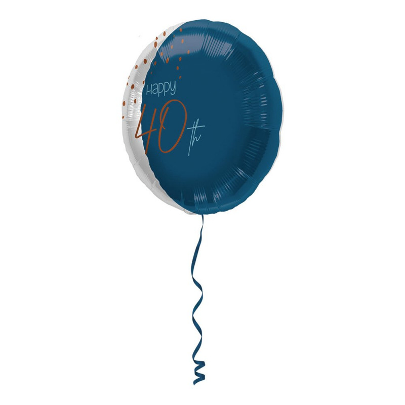 Folieballong Happy 40th True Blue - 45 cm