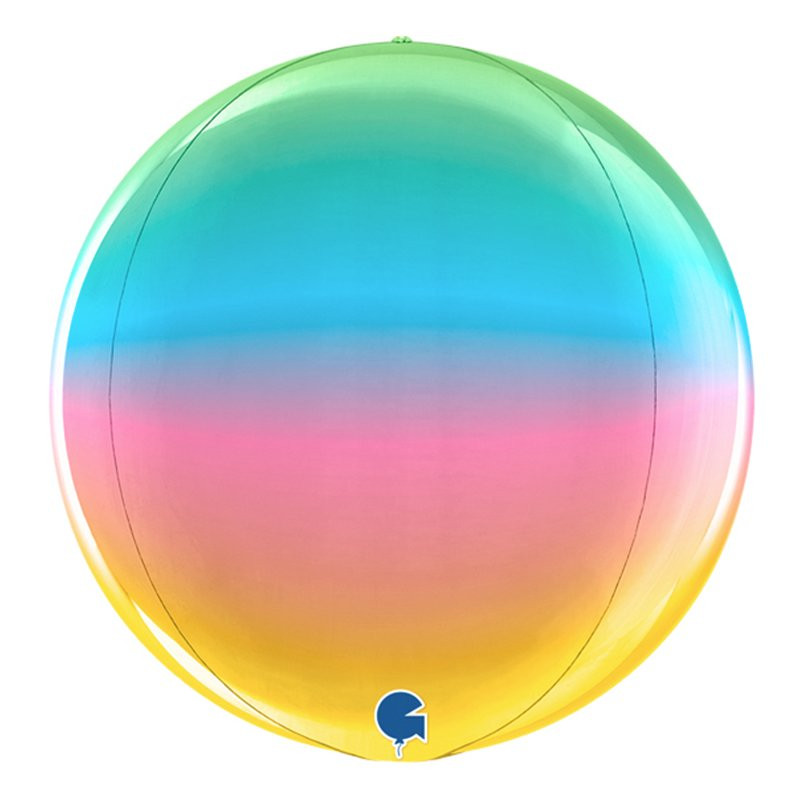 Folieballong Globe Stor Regnbågsfärgad