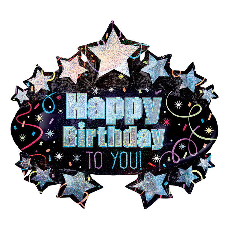 Folieballong Happy Birthday To You Glitter - 1-pack