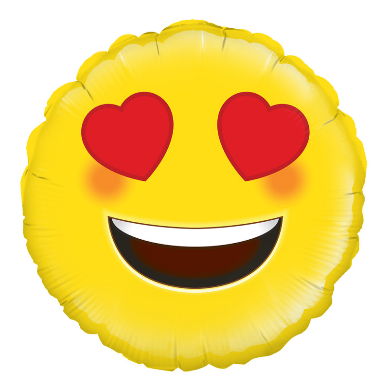 Folieballong Heart Eyes Emoji