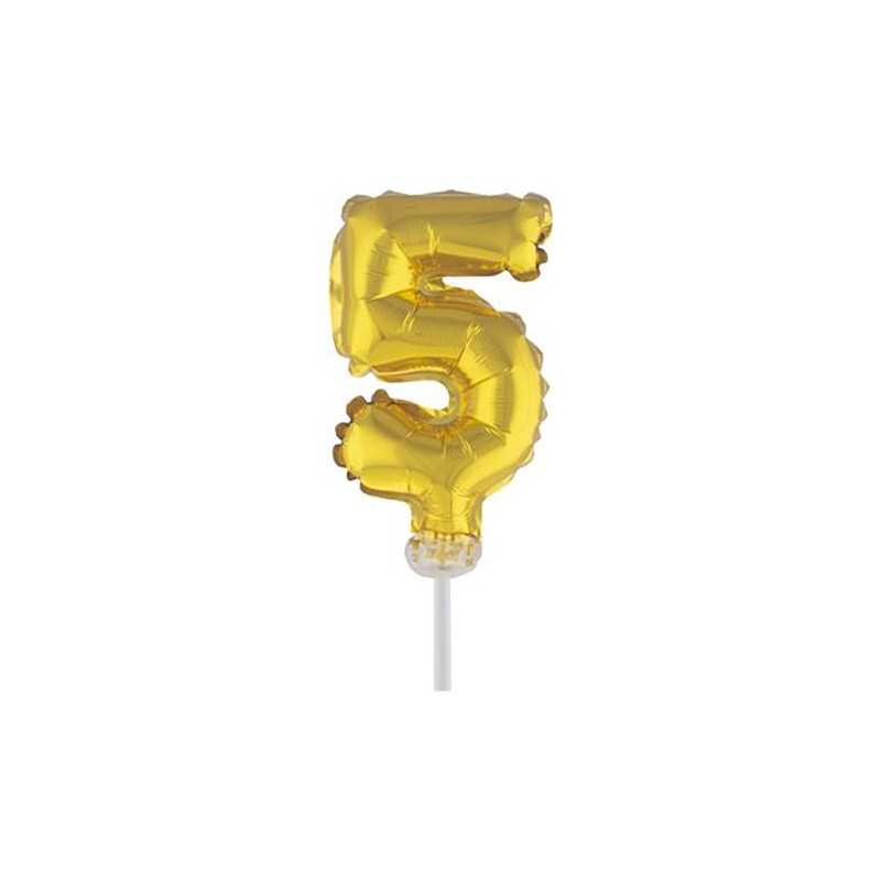 Sifferballong Mini Guld - Siffra 5