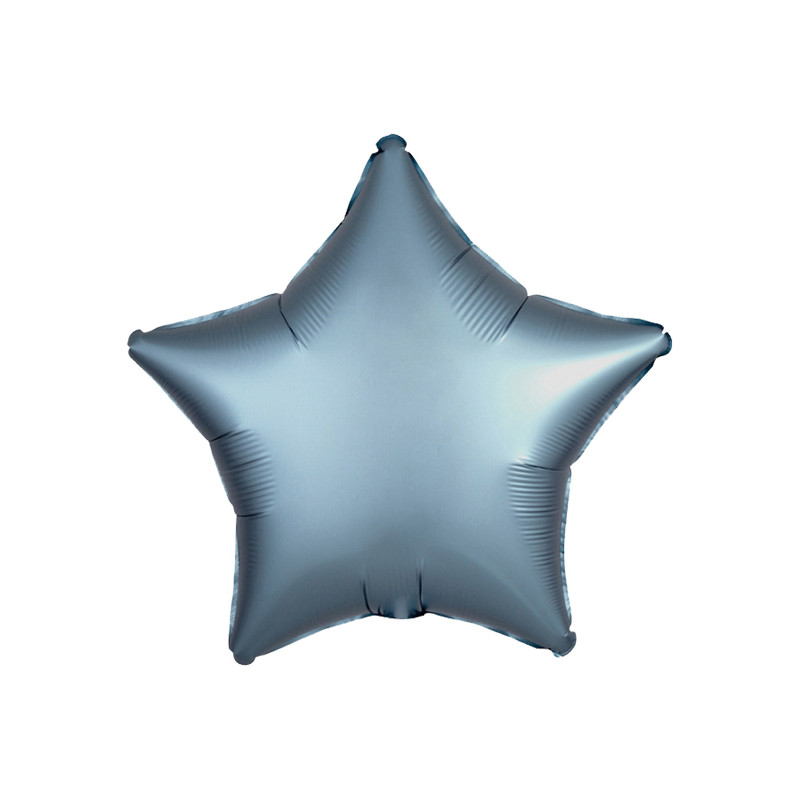 Folieballong Stjärna Satin Stålblå