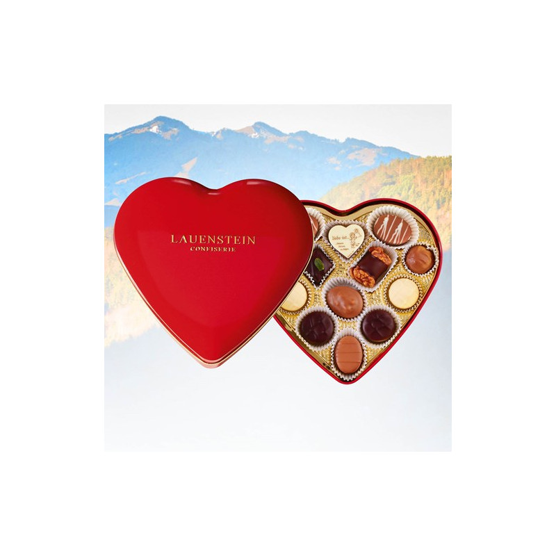 Choklad i hjärtformad ask - Lauenstein, Röd