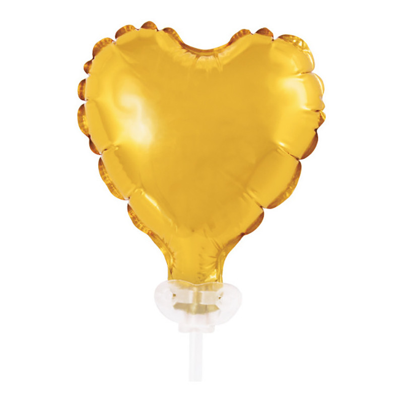 Miniballong Hjärta Guld - 1-pack