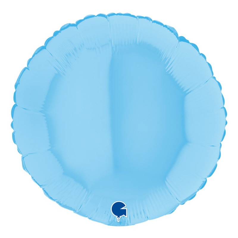 Folieballong Rund Pastellblå Matt - 45 cm