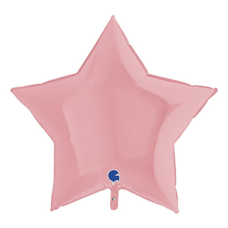 Folieballong Stjärna Pastellrosa Matt - 91 cm