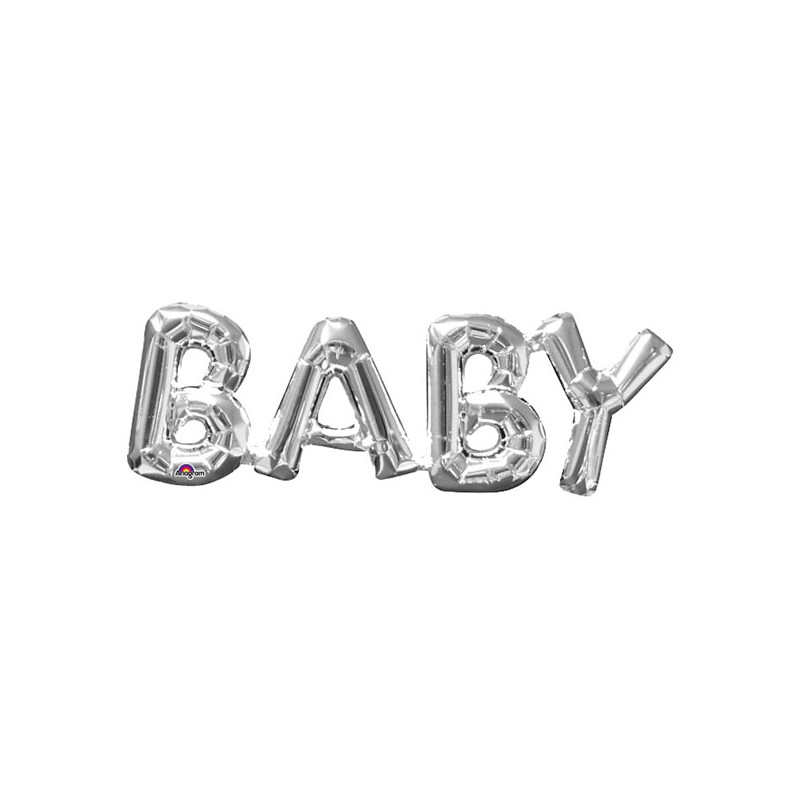 Bokstavsballong Baby Silver