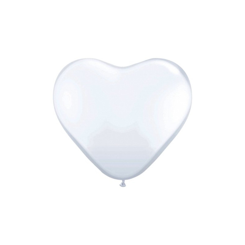 Hjärtballonger Vita - 100-pack