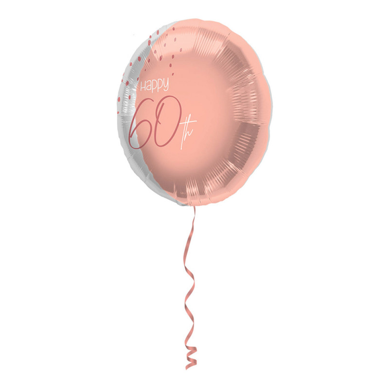 Folieballong Happy 60th Lush Blush - 45 cm