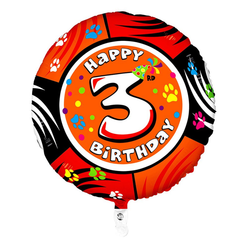 Folieballong Happy Birthday - Siffra 3