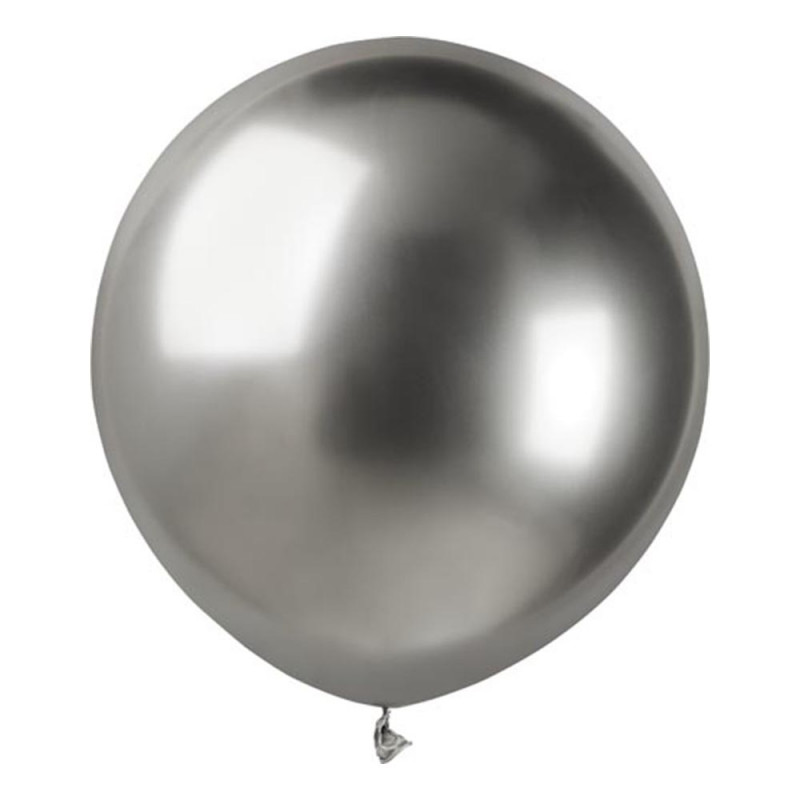 Ballonger Krom Silver Stora - 10-pack
