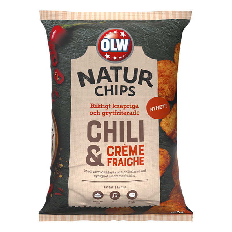 OLW Naturchips Chili & Créme Fraiche - 150 gram