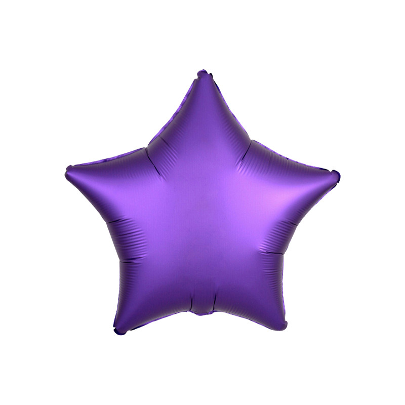 Folieballong Stjärna Satin Mörklila