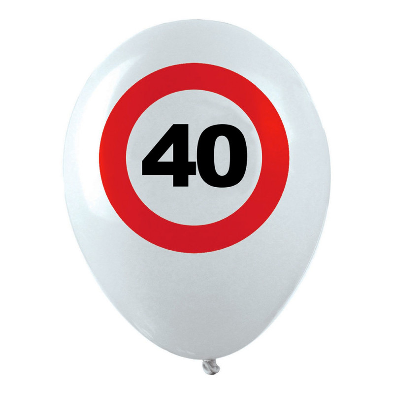 Ballonger Trafikskylt 40 - 12-pack