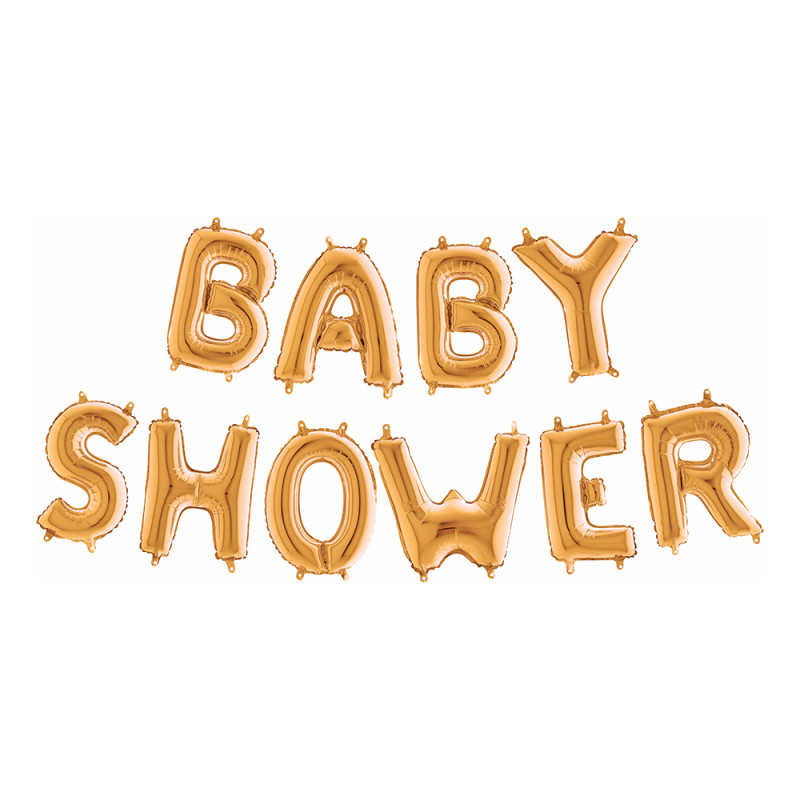Ballonggirlang Baby Shower Guld Metallic