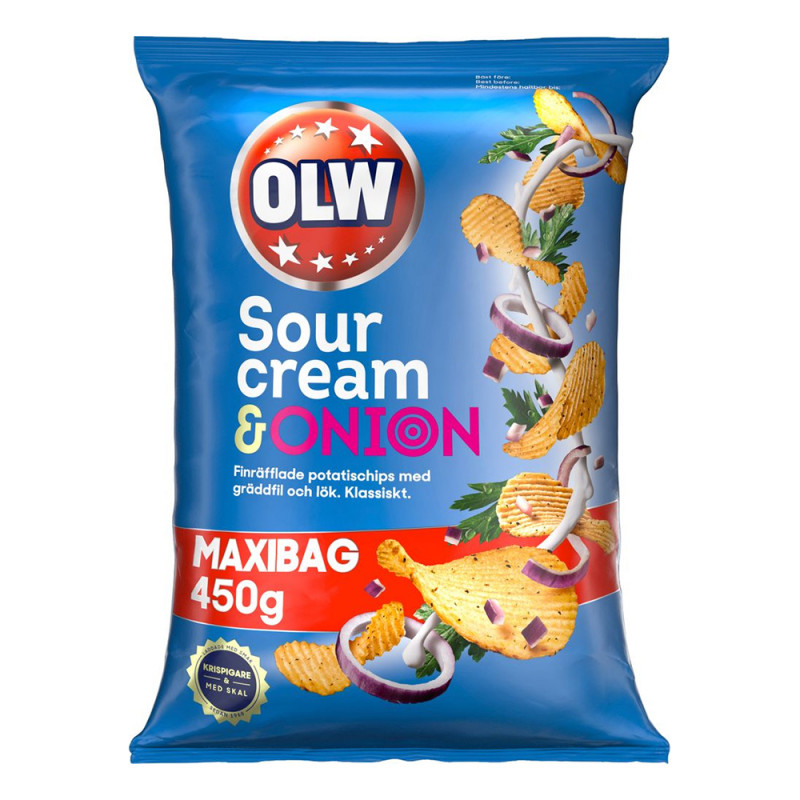OLW Maxibag Sourcream & Onion - 450 gram
