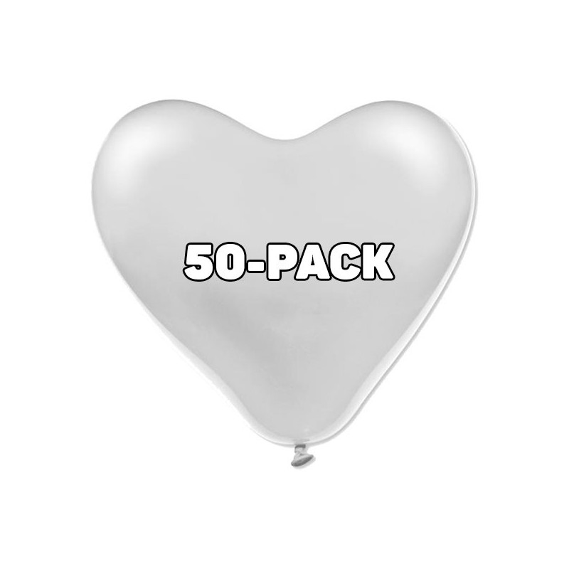 Jätteballonger Hjärtan Vita - 50-pack