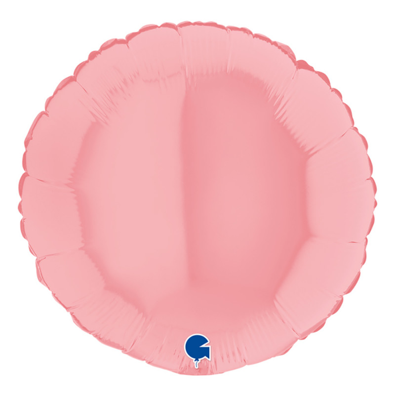 Folieballong Rund Pastellrosa Matt - 45 cm