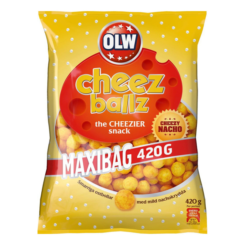 OLW Maxibag Cheez Balls - 420 gram