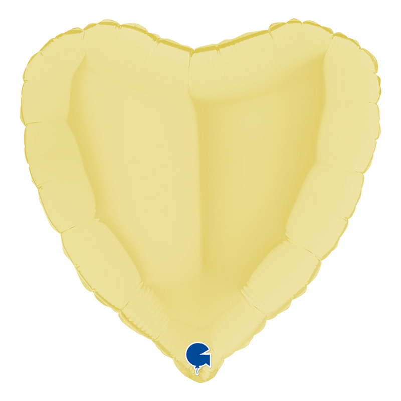 Folieballong Hjärta Pastellgul Matt - 91 cm
