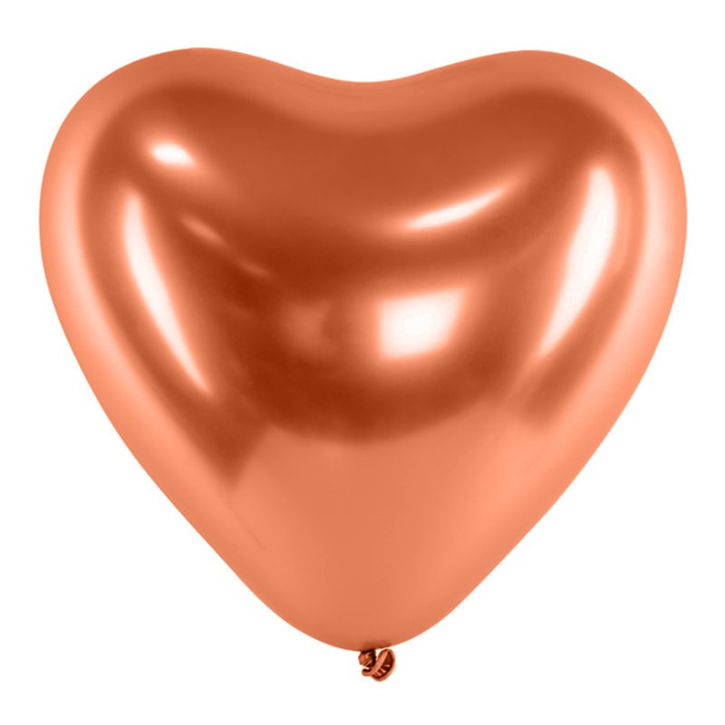 Hjärtballonger Krom Koppar - 50-pack