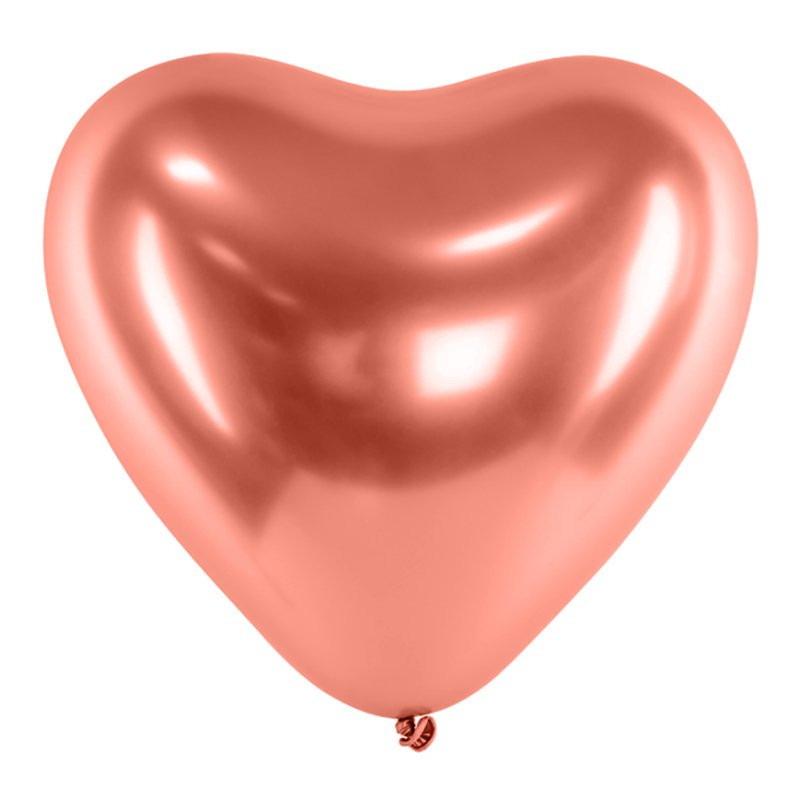 Hjärtballonger Krom Roséguld - 50-pack