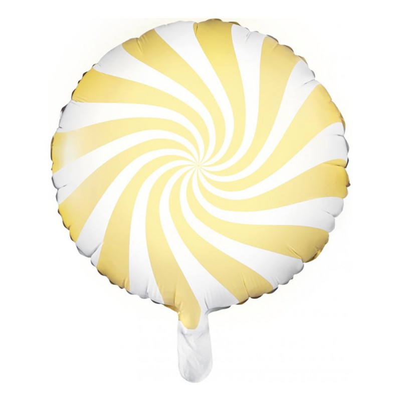 Folieballong Candy Vit/Ljusgul