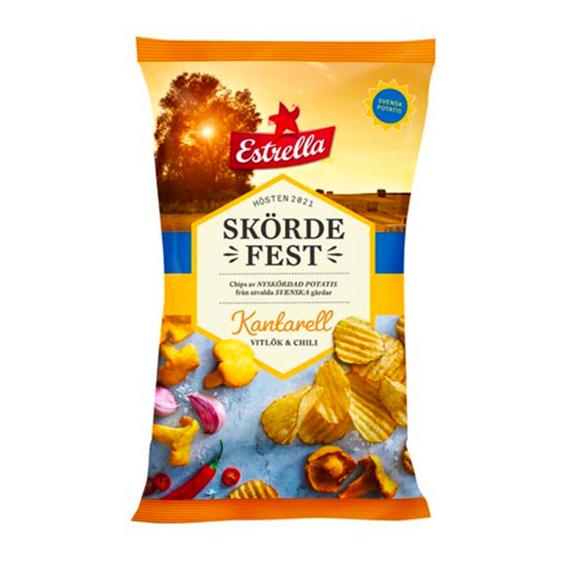 Estrella Skördefest Kantarell, Vitlök & Chili - 275 gram