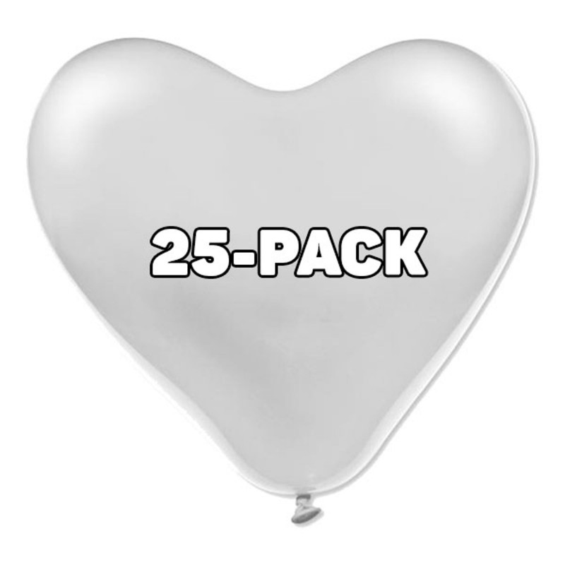 Jätteballonger Hjärtan Vita - 25-pack