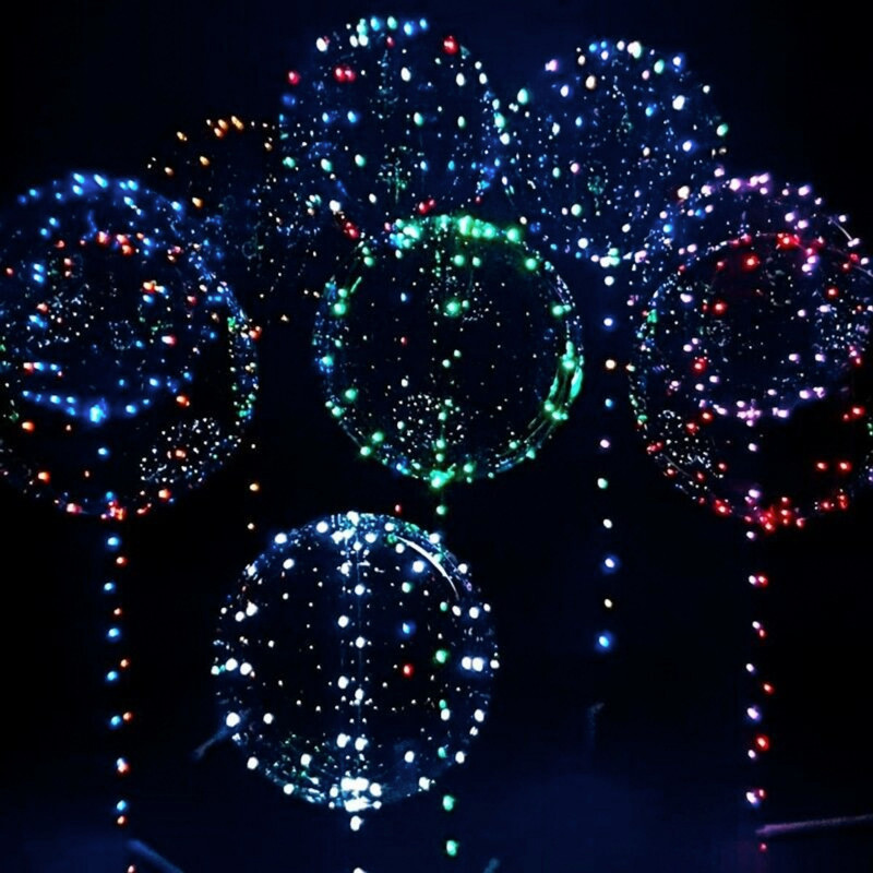 Ballong med LED-Snöre - Flerfärgade