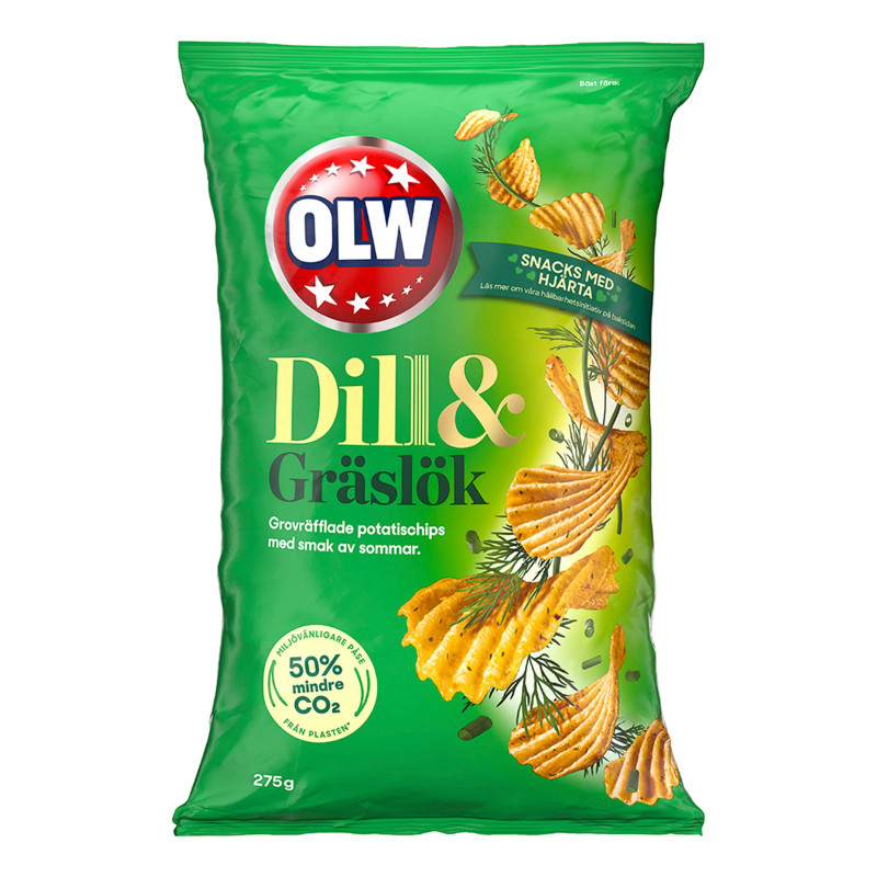 OLW Dill & Gräslök Chips 275 gram - 275 gram