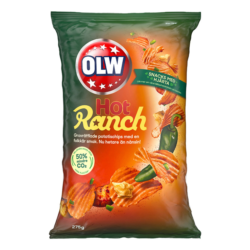 OLW Hot Ranch Chips 275 gram - 275 gram