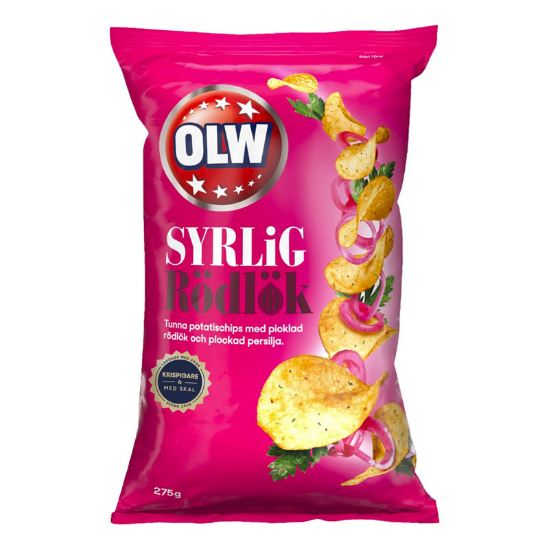 OLW Syrlig Rödlök Chips 275 gram - 275 gram