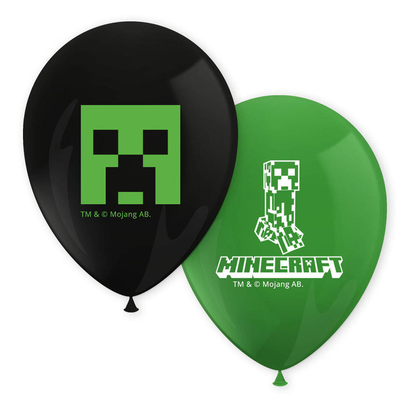 Minecraft Latexballonger 8-pack