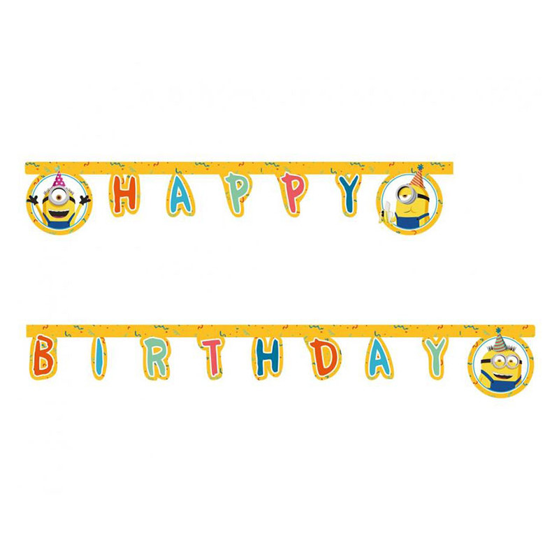 Minioner Happy Birthday Banderoll 200 cm