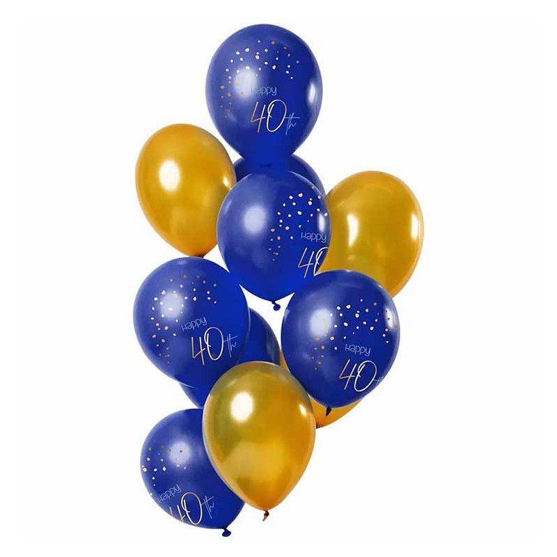 Ballonger 40 års Elegant True Blue 33cm 12-pack