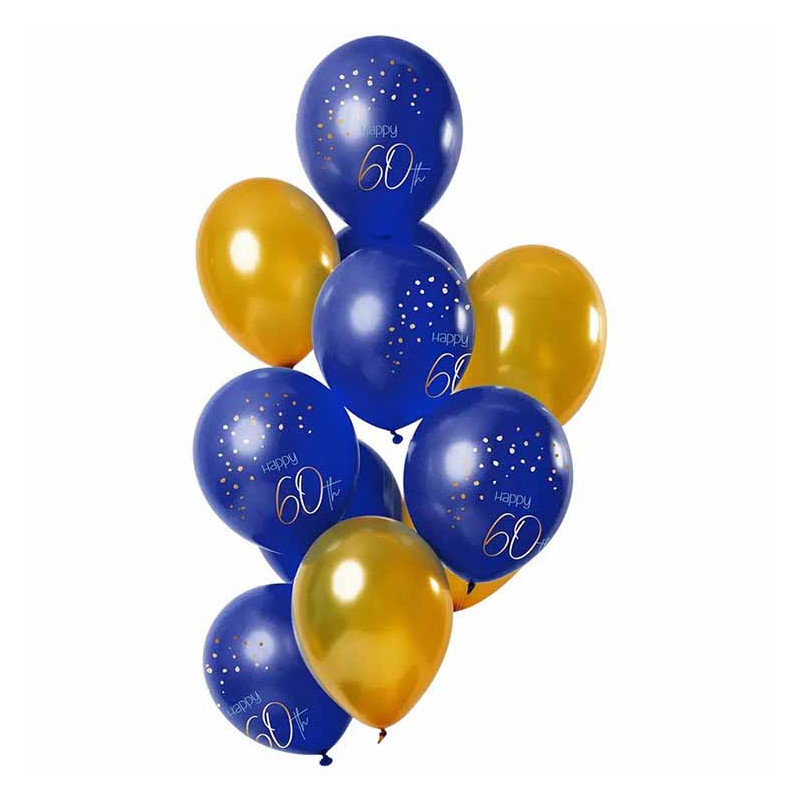 Ballonger 60 års Elegant True Blue 33cm 12-pack