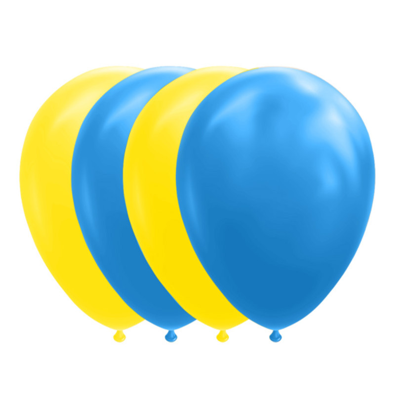 Ballonger Blå/Gul 30 cm 10-pack