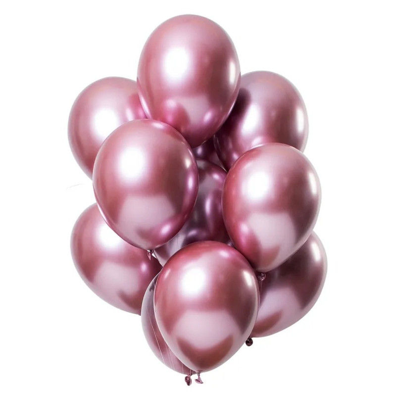 Ballonger Spegeleffekt rosa 33 cm 12-pack