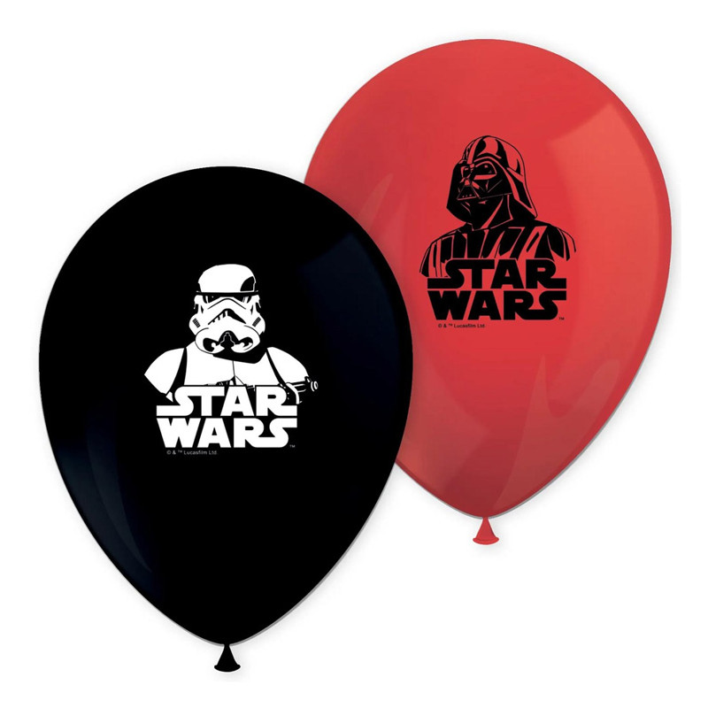 Star Wars Ballonger Svart & Röd 8-pack