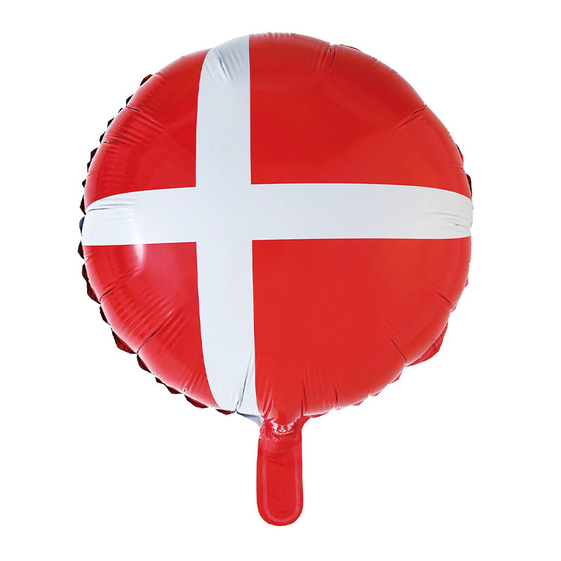 Danska Flaggan Folieballong Rund