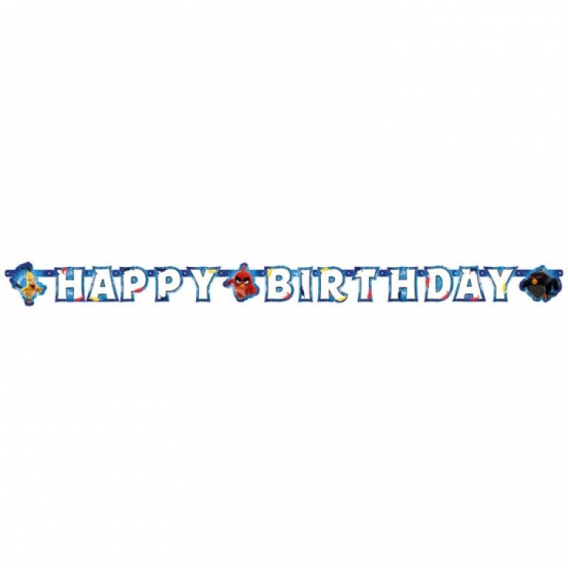 Banderoll Angry Birds Happy Birthday 178 cm