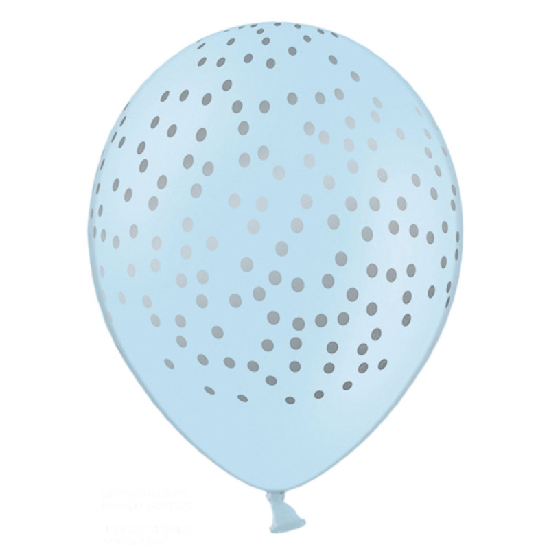Baby Blå Latexballonger med Silverprickar
