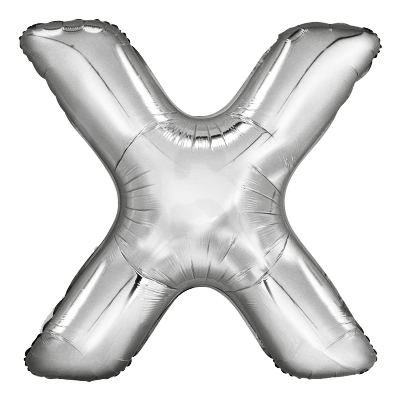 Bokstavsballong Silver Metallic - Bokstav X