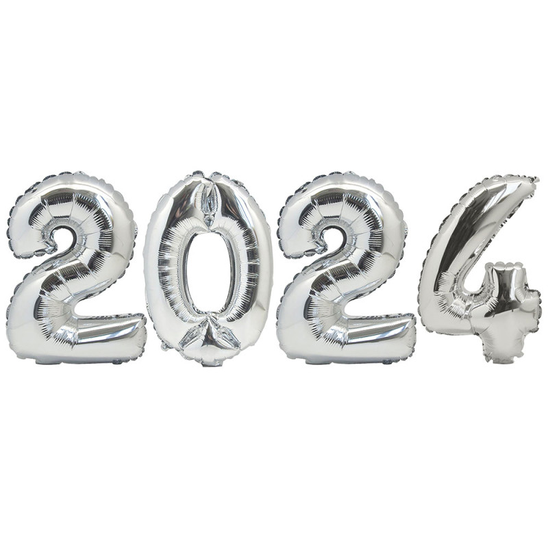 Sifferballonger Nyår Silver 2024