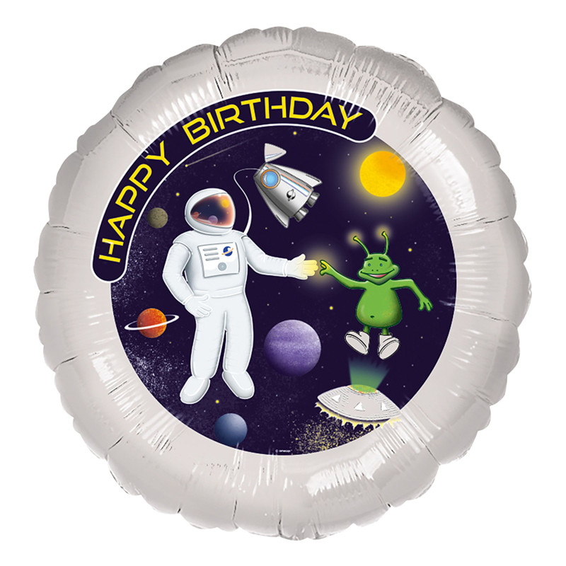 Folieballong Happy Birthday Space Party