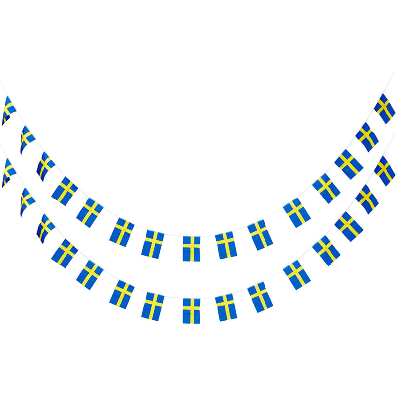Girlanger Mini Sverigeflaggor - 2-pack