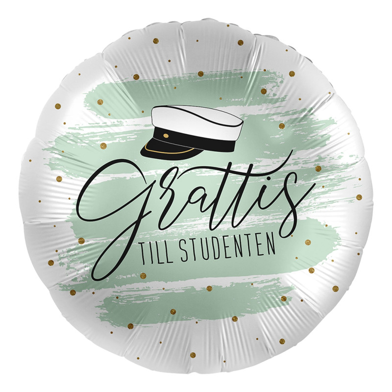 Folieballong Grattis till Studenten Grön