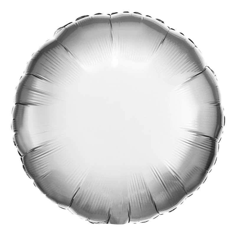 Folieballong Rund Metallic Silver